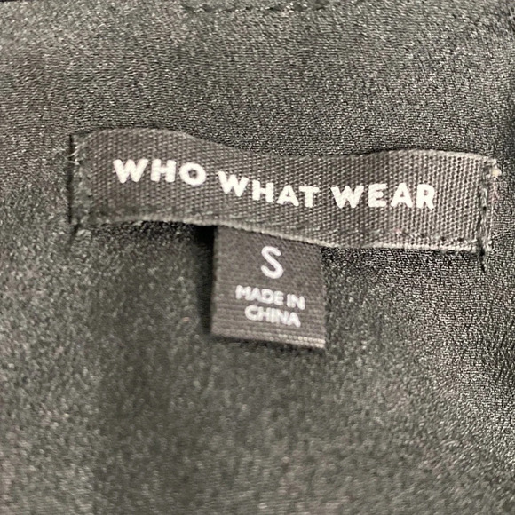 Who What Wear Black Silver Crew Neck Long Bell Sleeves A-Line Dress Size S - Picture 6 of 7